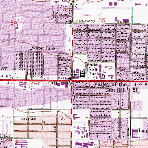 Topographic Map of Isaac Middle School, AZ