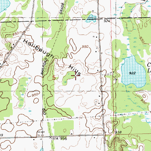 Topographic Map of Holibaugh Hills, MI