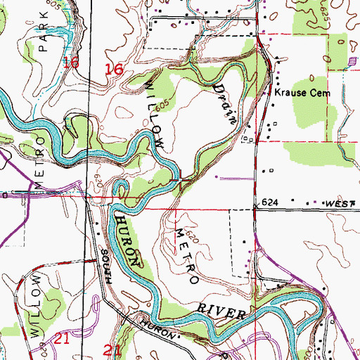 Topographic Map of Hale Drain, MI