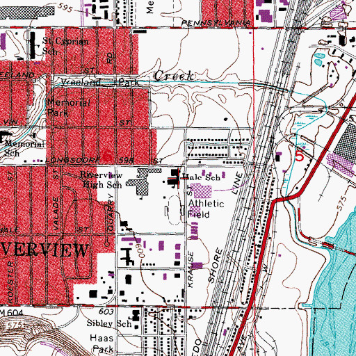 Topographic Map of Hale School, MI