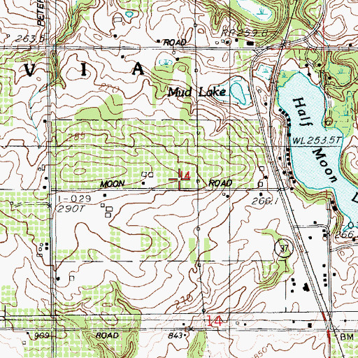 Topographic Map of Half Moon School, MI
