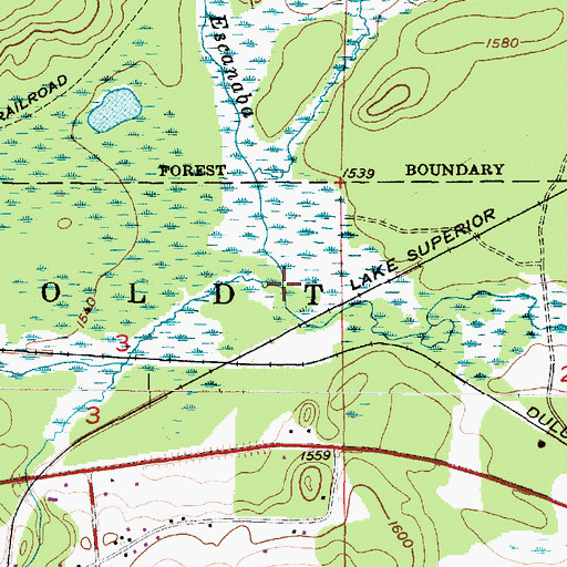 Topographic Map of Halfway Creek, MI