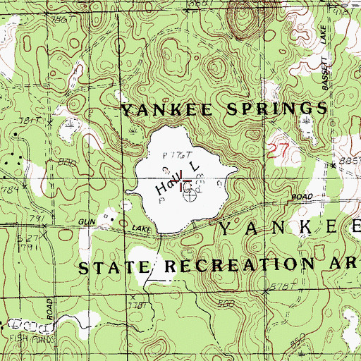 Topographic Map of Hall Lake, MI