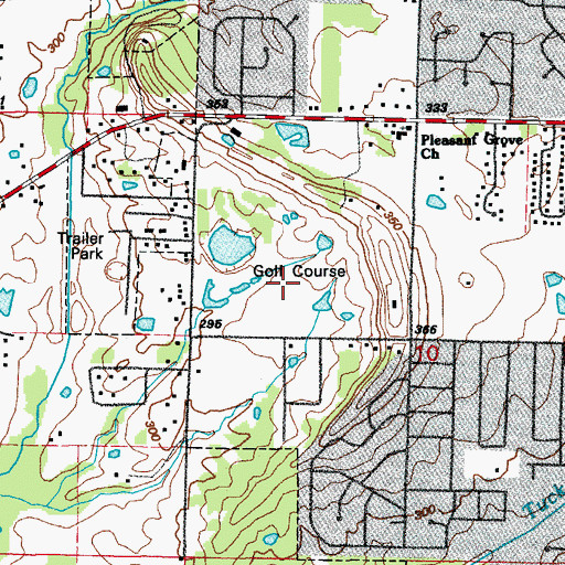 Topographic Map of Conway Country Club, AR