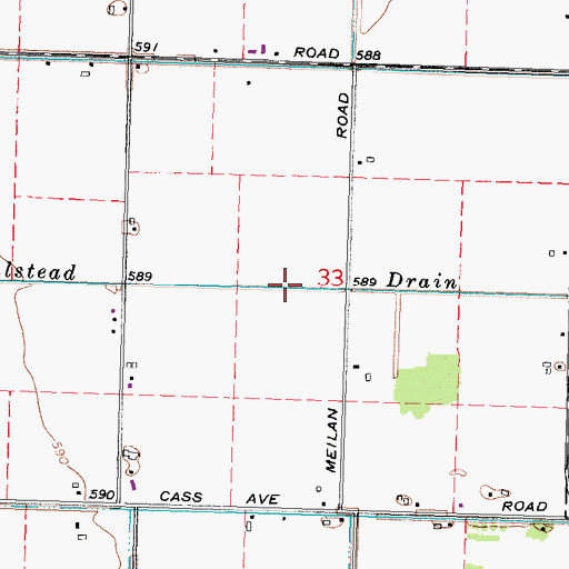 Topographic Map of Halstead Drain, MI