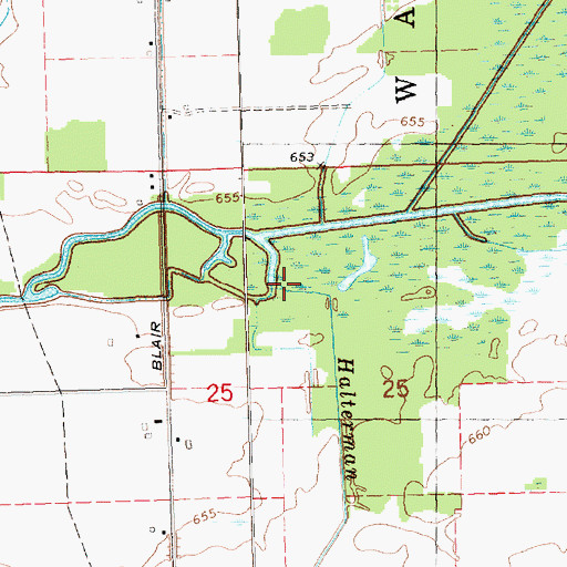 Topographic Map of Halterman Creek, MI