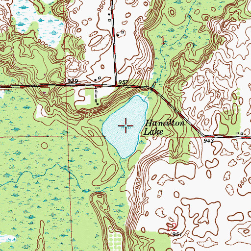 Topographic Map of Hamilton Lake, MI