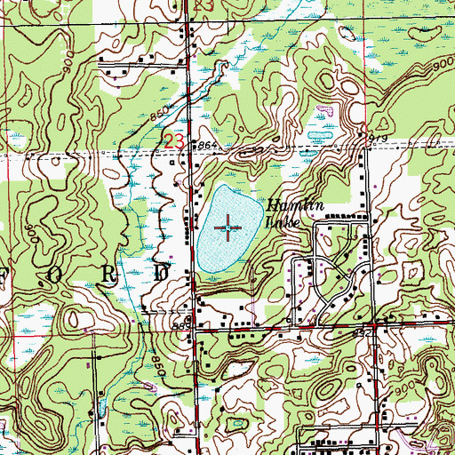 Topographic Map of Hamlin Lake, MI