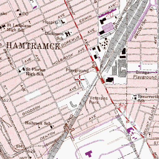 Topographic Map of Hamtramck, MI