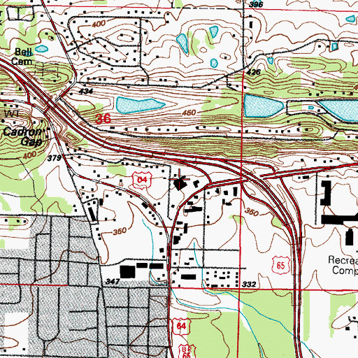 Topographic Map of Conway Towne Centre Shopping Center, AR