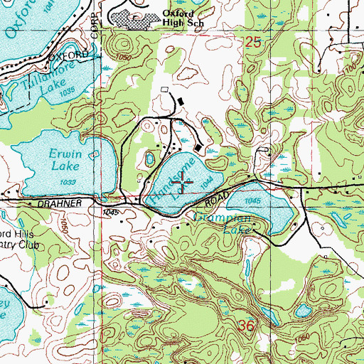 Topographic Map of Handsome Lake, MI
