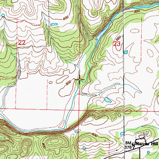 Topographic Map of Cow Ford, AR