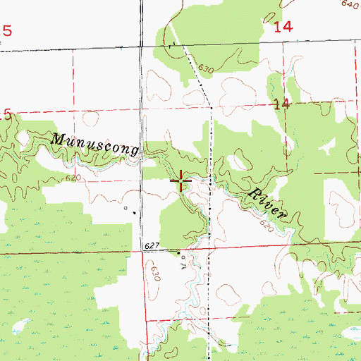 Topographic Map of Hannah Creek, MI
