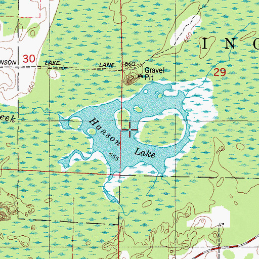Topographic Map of Hanson Lake, MI