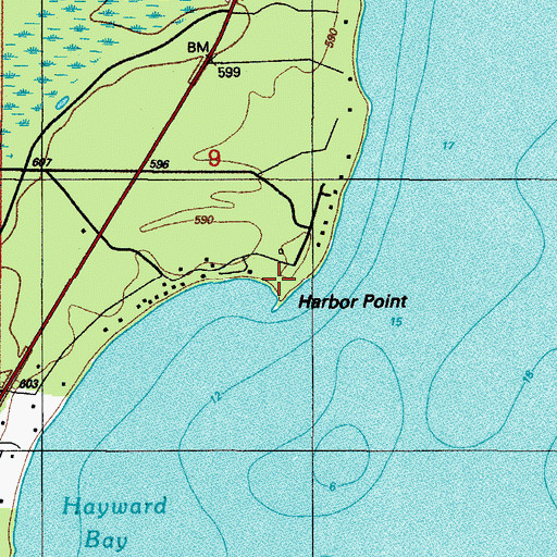 Topographic Map of Harbor Point, MI