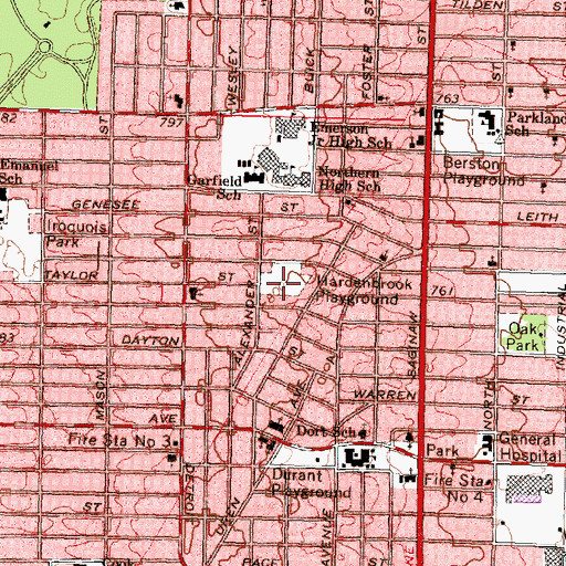 Topographic Map of Hardenbrook Playground, MI