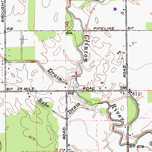 Topographic Map of Harder Drain, MI
