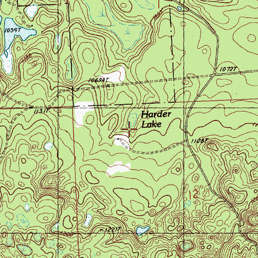 Topographic Map of Harder Lake, MI
