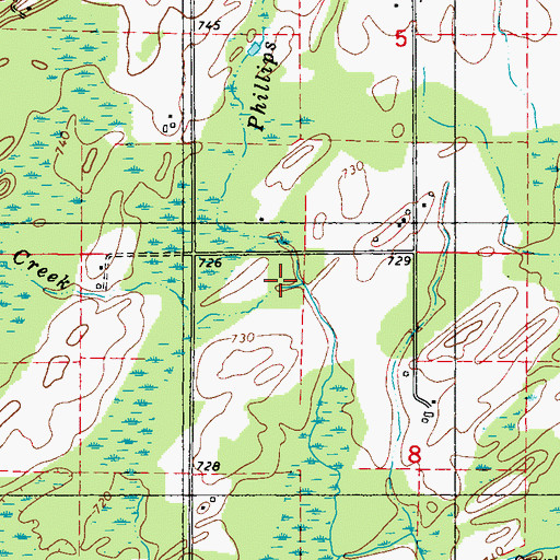 Topographic Map of Harding Creek, MI