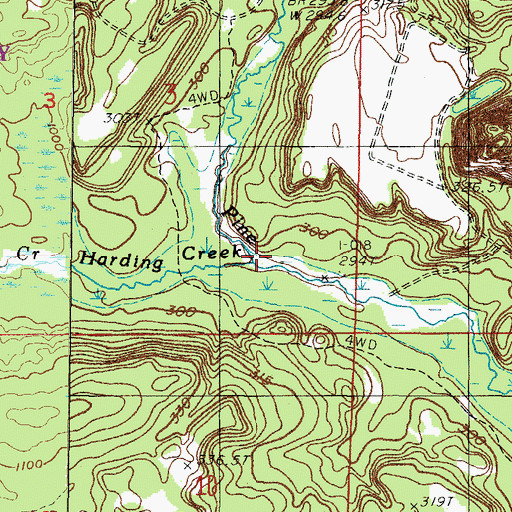 Topographic Map of Harding Creek, MI