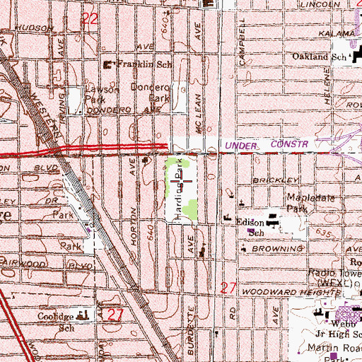 Topographic Map of Harding Park, MI