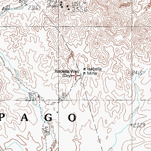Topographic Map of Isabella Well, AZ