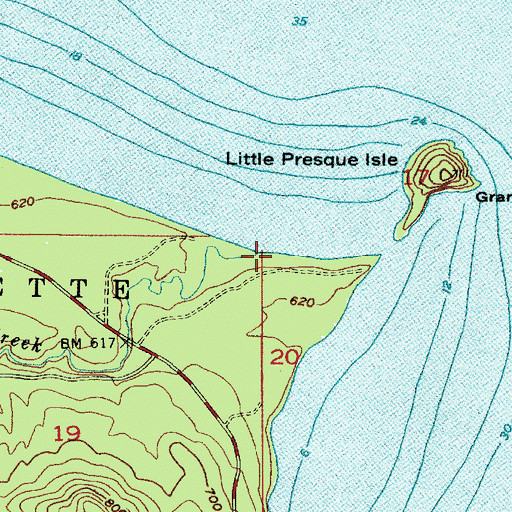 Topographic Map of Harlow Creek, MI