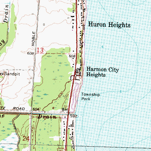 Topographic Map of Harmon City Heights, MI