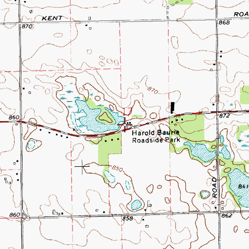 Topographic Map of Harold Baurie Roadside Park, MI
