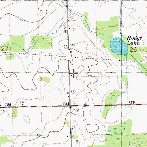 Topographic Map of Harper School, MI