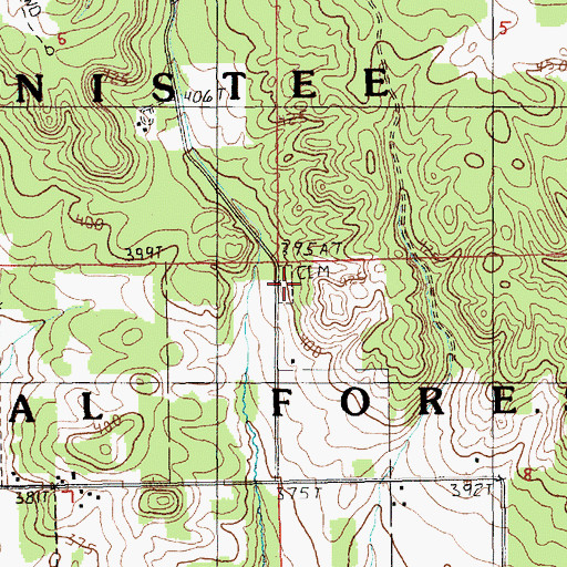 Topographic Map of Harrietta Cemetery, MI