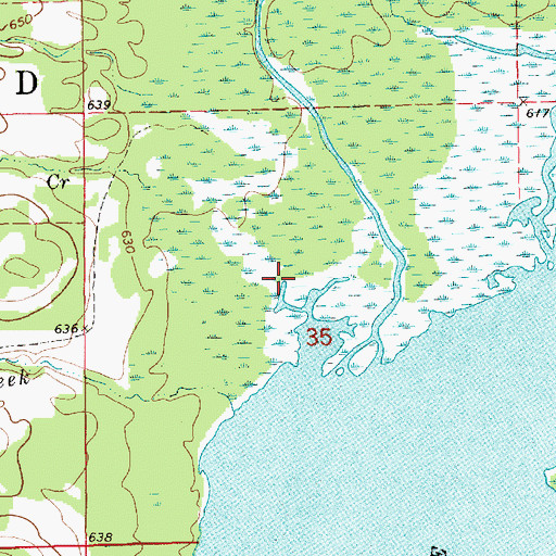Topographic Map of Harris Creek, MI