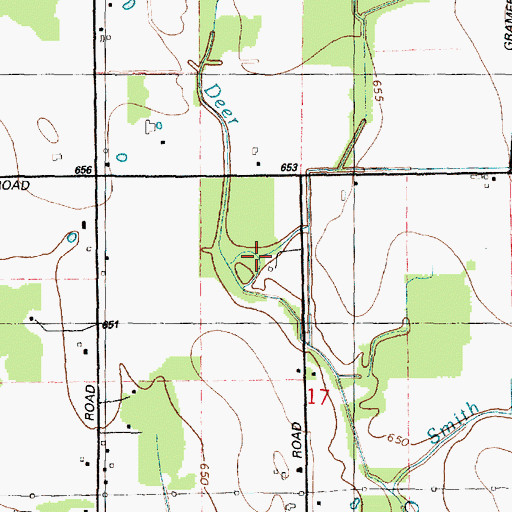 Topographic Map of Harrison Drain, MI