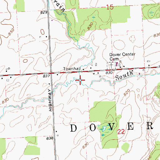 Topographic Map of Harrison Drain, MI