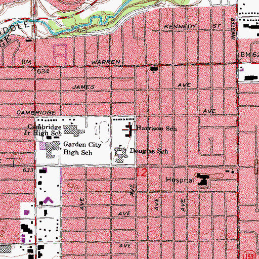Topographic Map of Harrison School, MI