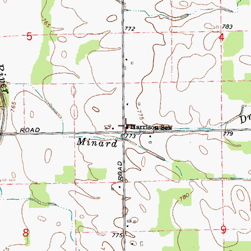 Topographic Map of Harrison School, MI