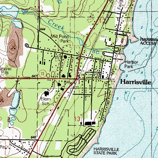 Topographic Map of Harrisville, MI