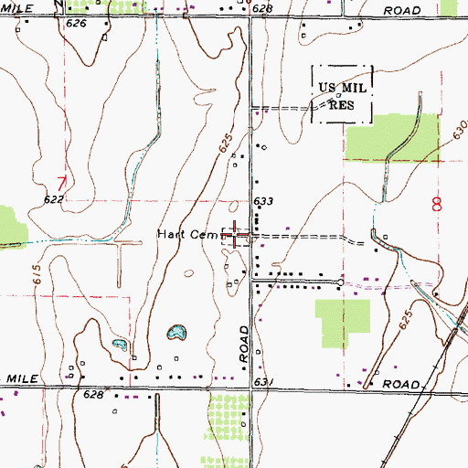 Topographic Map of Hart Cemetery, MI