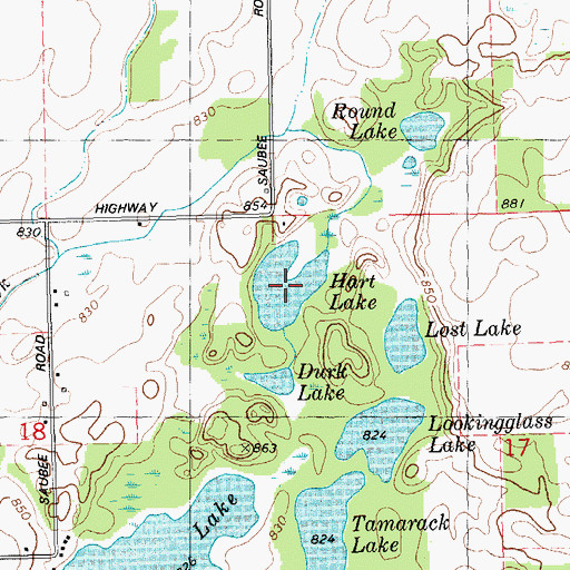 Topographic Map of Hart Lake, MI