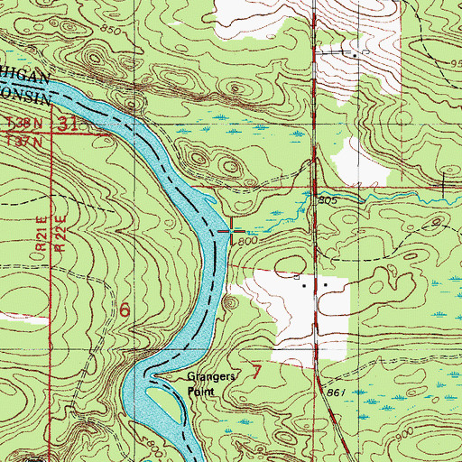 Topographic Map of Harter Creek, MI