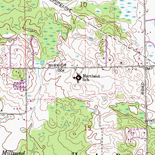 Topographic Map of Round Elementary School, MI