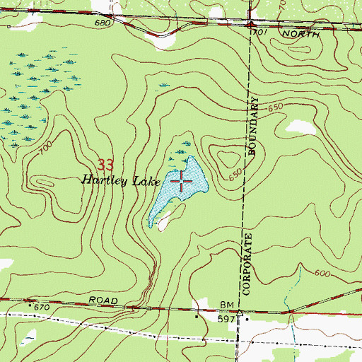 Topographic Map of Hartley Lake, MI
