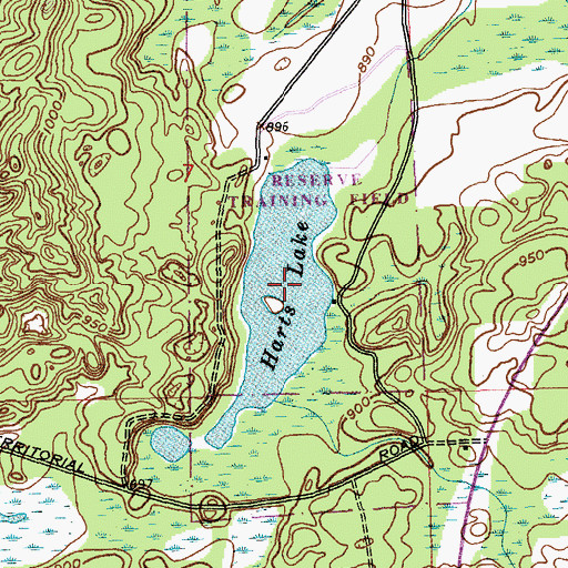 Topographic Map of Harts Lake, MI