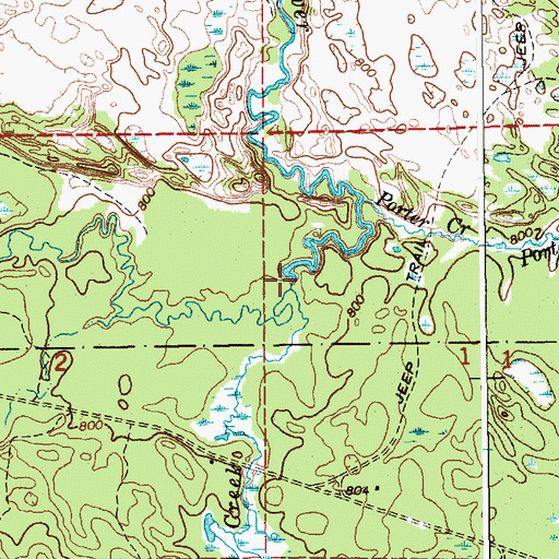 Topographic Map of Harvey Creek, MI