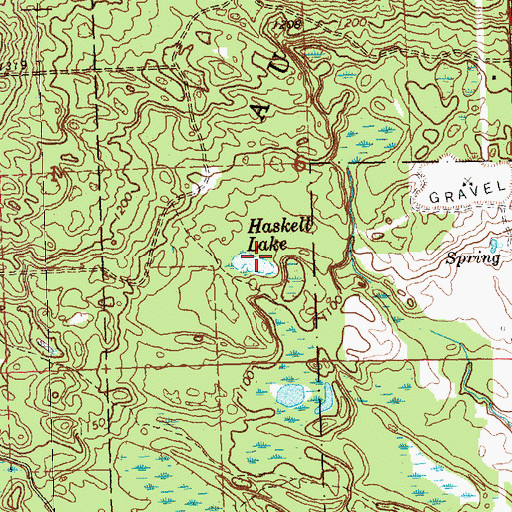 Topographic Map of Haskell Lake, MI