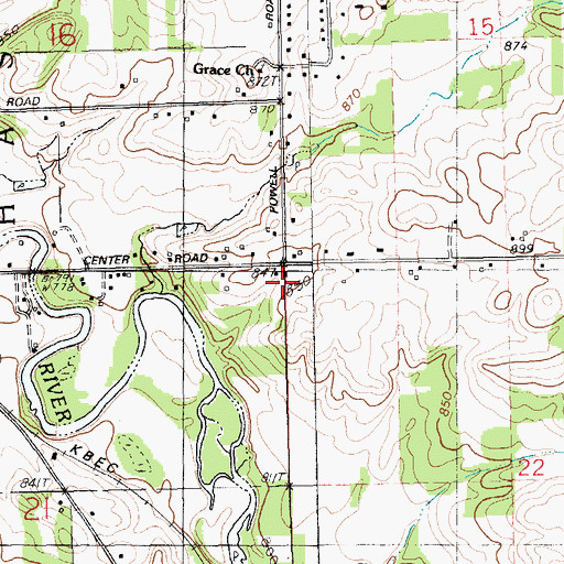 Topographic Map of Hastings Center School, MI