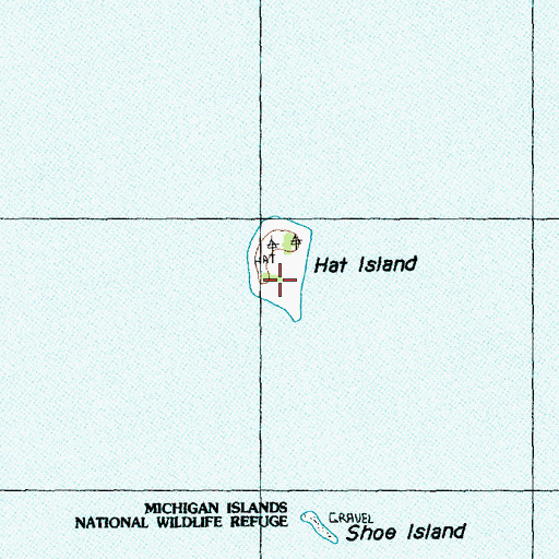 Topographic Map of Hat Island, MI
