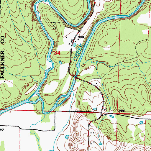 Topographic Map of Fishtrap Bridge, AR