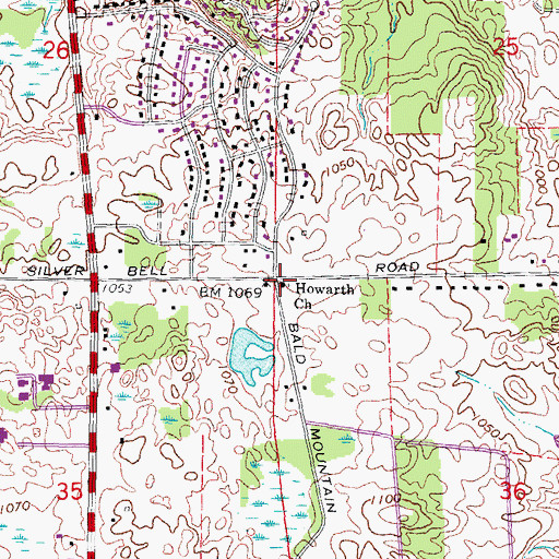 Topographic Map of Hawarth Church, MI