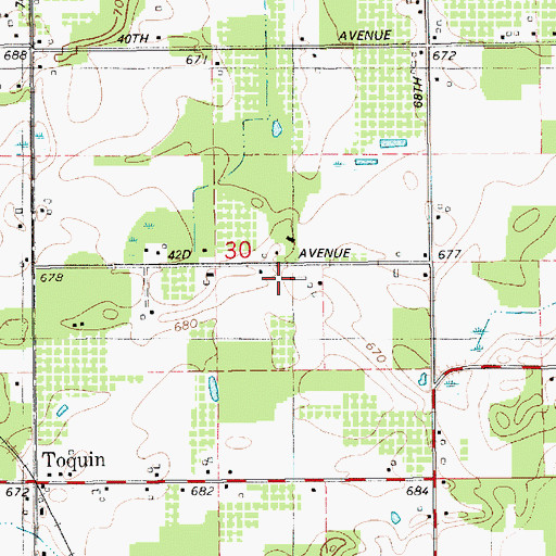Topographic Map of Hawley School, MI
